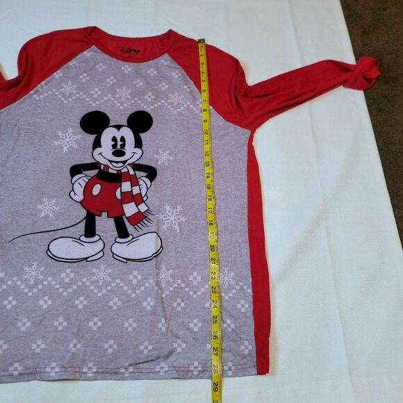 Disney Mickey Mouse Winter Christmas Pajama Top Size Medium - Picture 8 of 9